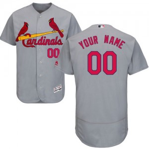 Authentic Men's Grey Road Jersey - Baseball Customized St. Louis Cardinals Flex Base