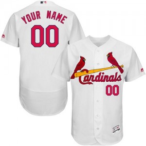 Authentic Men's White Home Jersey - Baseball Customized St. Louis Cardinals Flex Base