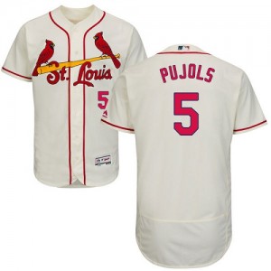 Authentic Men's Albert Pujols Cream Alternate Jersey - #5 Baseball St. Louis Cardinals Flex Base