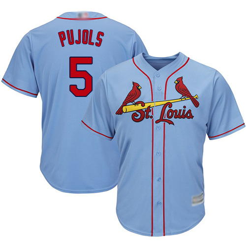 Replica Men's Albert Pujols Light Blue Alternate Jersey - #5 Baseball St. Louis Cardinals Cool Base