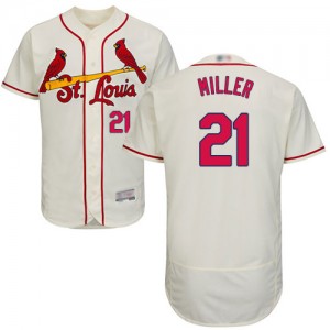 Authentic Men's Andrew Miller Cream Alternate Jersey - #21 Baseball St. Louis Cardinals Flex Base