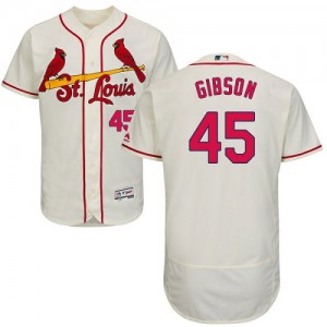 Authentic Men's Bob Gibson Cream Alternate Jersey - #45 Baseball St. Louis Cardinals Flex Base