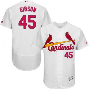 Authentic Men's Bob Gibson White Home Jersey - #45 Baseball St. Louis Cardinals Flex Base