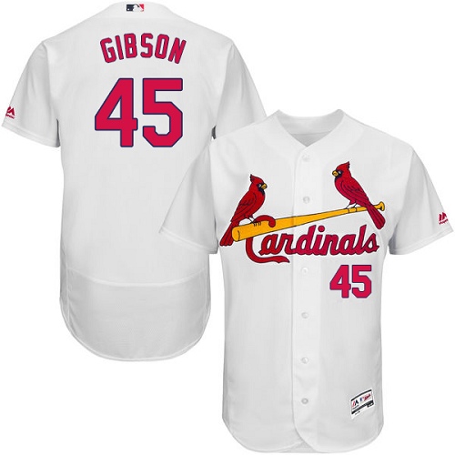 Bob Gibson St. Louis Cardinals Autographed White Majestic Cooperstown  Collection Replica Jersey