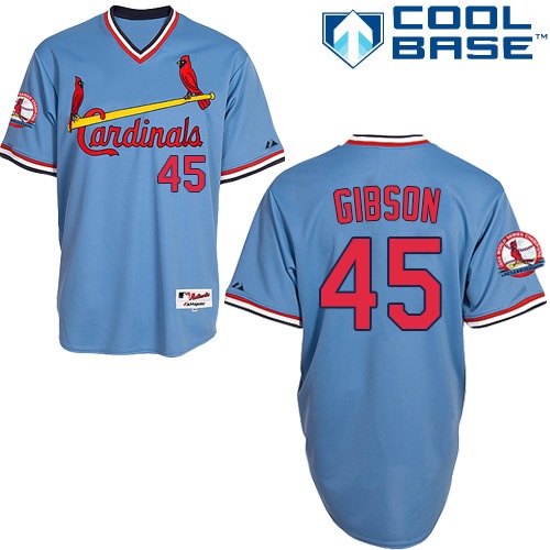 Men's St. Louis Cardinals #45 Bob Gibson Authentic Blue 1982 Turn Back The Clock Baseball Jersey