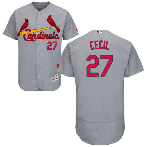 Men's St. Louis Cardinals #27 Brett Cecil Grey Flexbase Authentic Collection Baseball Jersey