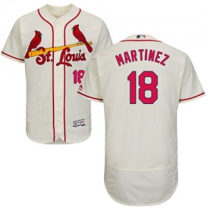 Authentic Men's Carlos Martinez Cream Alternate Jersey - #18 Baseball St. Louis Cardinals Flex Base
