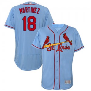 Authentic Men's Carlos Martinez Light Blue Alternate Jersey - #18 Baseball St. Louis Cardinals Flex Base
