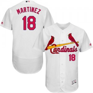 Authentic Men's Carlos Martinez White Home Jersey - #18 Baseball St. Louis Cardinals Flex Base