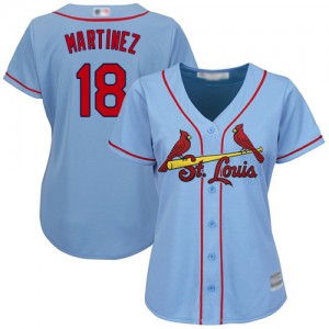 Authentic Women's Carlos Martinez Light Blue Alternate Jersey - #18 Baseball St. Louis Cardinals Cool Base
