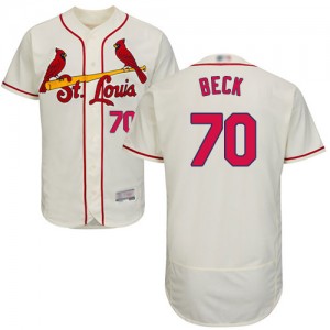 Authentic Men's Chris Beck Cream Alternate Jersey - #70 Baseball St. Louis Cardinals Flex Base