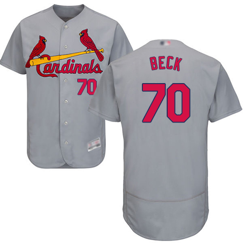Authentic Men's Chris Beck Grey Road Jersey - #70 Baseball St. Louis Cardinals Flex Base