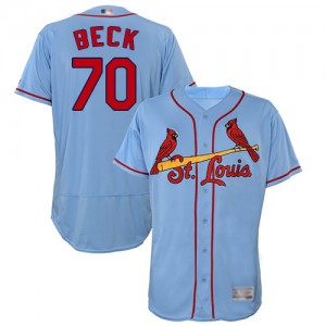 Authentic Men's Chris Beck Light Blue Alternate Jersey - #70 Baseball St. Louis Cardinals Flex Base