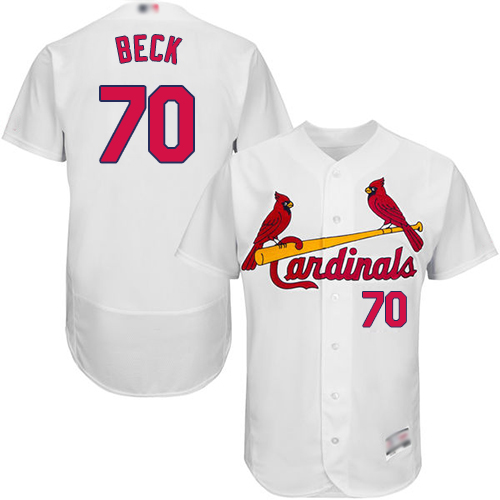 Authentic Men's Chris Beck White Home Jersey - #70 Baseball St. Louis Cardinals Flex Base