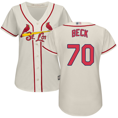Authentic Women's Chris Beck Cream Alternate Jersey - #70 Baseball St. Louis Cardinals Cool Base