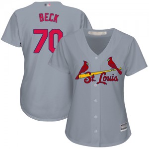 Authentic Women's Chris Beck Grey Road Jersey - #70 Baseball St. Louis Cardinals Cool Base