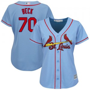 Authentic Women's Chris Beck Light Blue Alternate Jersey - #70 Baseball St. Louis Cardinals Cool Base