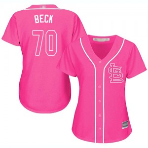 Authentic Women's Chris Beck Pink Jersey - #70 Baseball St. Louis Cardinals Cool Base Fashion