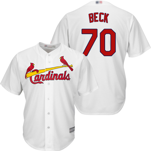 Authentic Youth Chris Beck White Home Jersey - #70 Baseball St. Louis Cardinals Cool Base