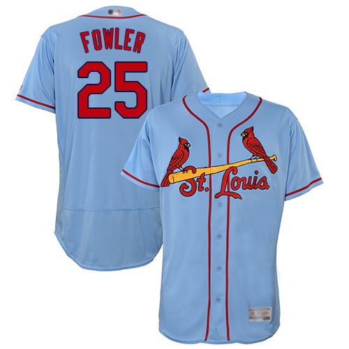 Authentic Men's Dexter Fowler Light Blue Alternate Jersey - #25 Baseball St. Louis Cardinals Flex Base