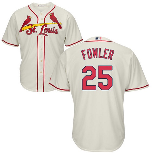 Men's St. Louis Cardinals #25 Dexter Fowler Replica Cream Alternate Cool Base Baseball Jersey