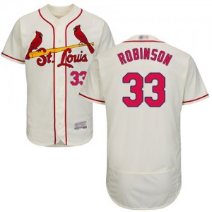 Authentic Men's Drew Robinson Cream Alternate Jersey - #33 Baseball St. Louis Cardinals Flex Base