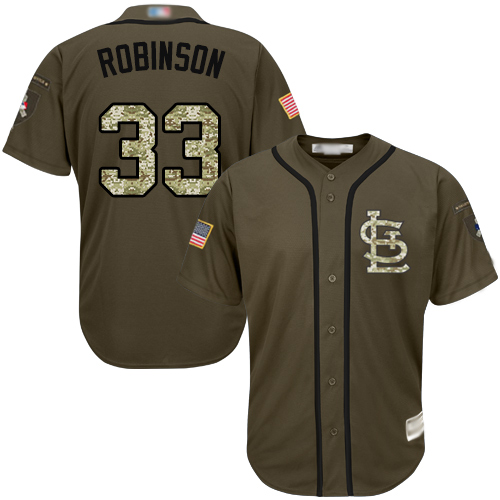 Authentic Men's Drew Robinson Green Jersey - #33 Baseball St. Louis Cardinals Salute to Service