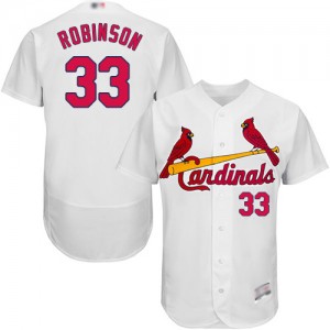 Authentic Men's Drew Robinson White Home Jersey - #33 Baseball St. Louis Cardinals Flex Base