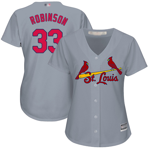 Authentic Women's Drew Robinson Grey Road Jersey - #33 Baseball St. Louis Cardinals Cool Base