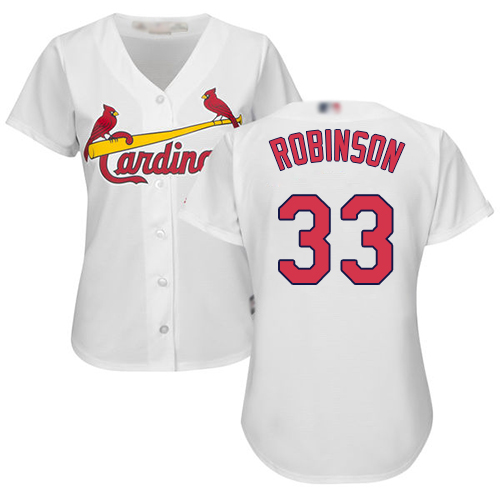 Authentic Women's Drew Robinson White Home Jersey - #33 Baseball St. Louis Cardinals Cool Base
