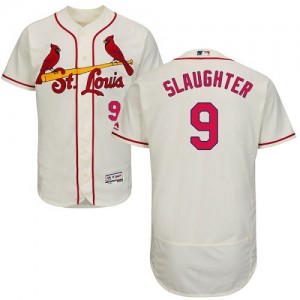 Authentic Men's Enos Slaughter Cream Alternate Jersey - #9 Baseball St. Louis Cardinals Flex Base