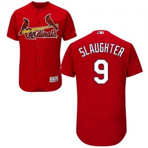 Authentic Men's Enos Slaughter Red Alternate Jersey - #9 Baseball St. Louis Cardinals Flex Base