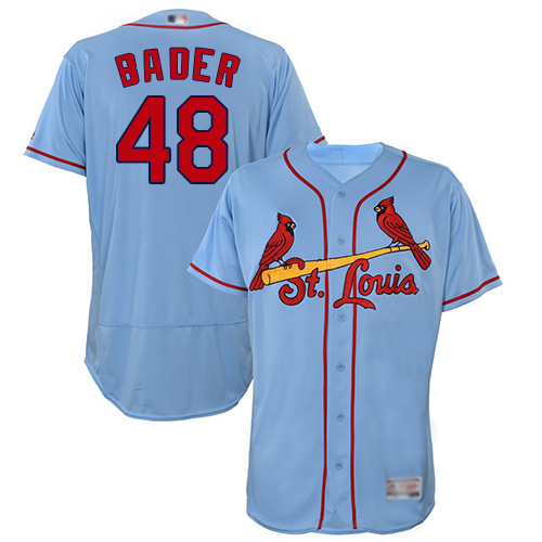 Authentic Men's Harrison Bader Light Blue Alternate Jersey - #48 Baseball St. Louis Cardinals Flex Base
