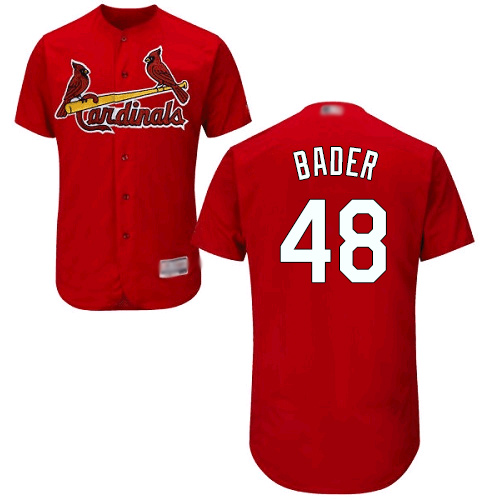 Authentic Men's Harrison Bader Red Alternate Jersey - #48 Baseball St. Louis Cardinals Flex Base
