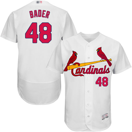 Authentic Men's Harrison Bader White Home Jersey - #48 Baseball St. Louis Cardinals Flex Base