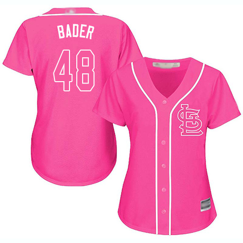 Authentic Women's Harrison Bader Pink Jersey - #48 Baseball St. Louis Cardinals Cool Base Fashion