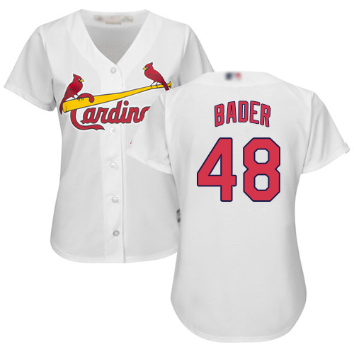 Authentic Women's Harrison Bader White Home Jersey - #48 Baseball St. Louis Cardinals Cool Base