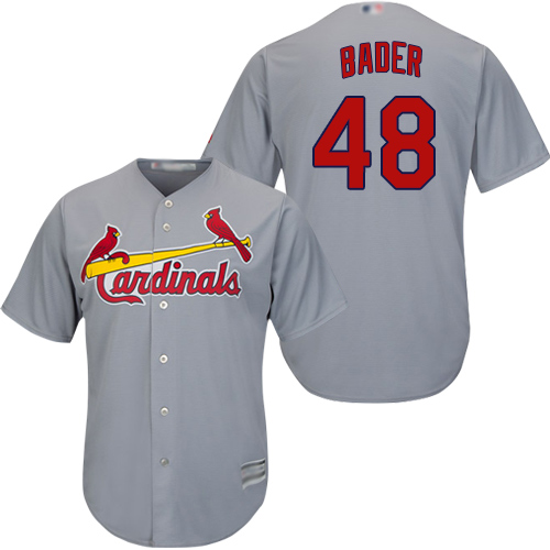 Authentic Youth Harrison Bader Grey Road Jersey - #48 Baseball St. Louis Cardinals Cool Base