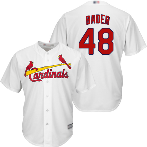 Authentic Youth Harrison Bader White Home Jersey - #48 Baseball St. Louis Cardinals Cool Base