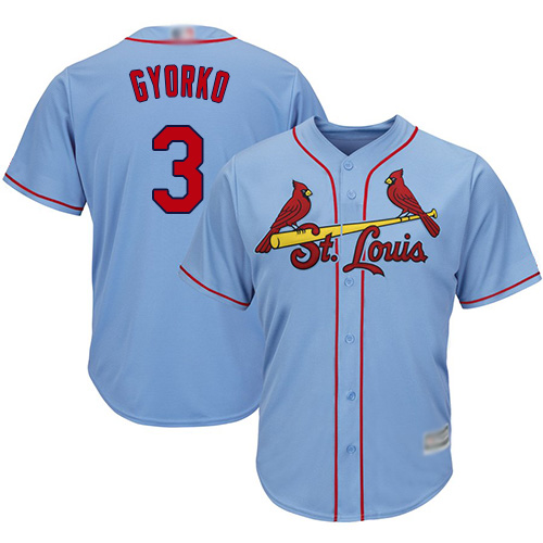 Authentic Youth Jedd Gyorko Light Blue Alternate Jersey - #3 Baseball St. Louis Cardinals Cool Base