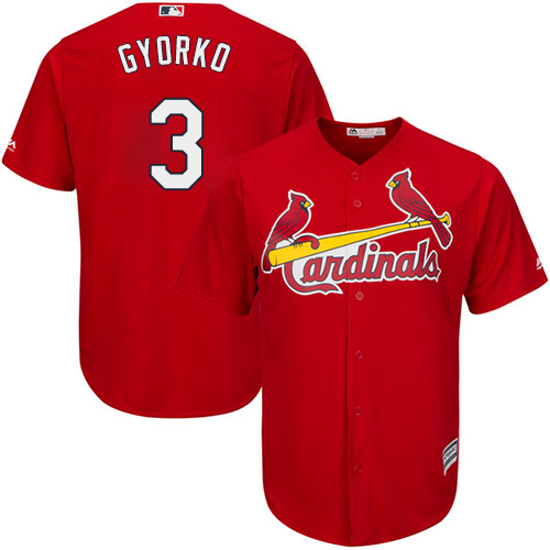 Men's St. Louis Cardinals #3 Jedd Gyorko Replica Red Alternate Cool Base Baseball Jersey