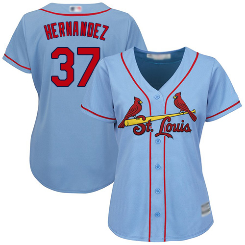 Authentic Women's Keith Hernandez Light Blue Alternate Jersey - #37 Baseball St. Louis Cardinals Cool Base