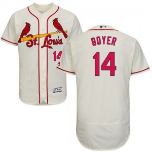 Authentic Men's Ken Boyer Cream Alternate Jersey - #14 Baseball St. Louis Cardinals Flex Base