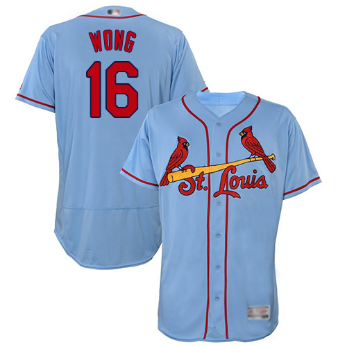 Authentic Men's Kolten Wong Light Blue Alternate Jersey - #16 Baseball St. Louis Cardinals Flex Base