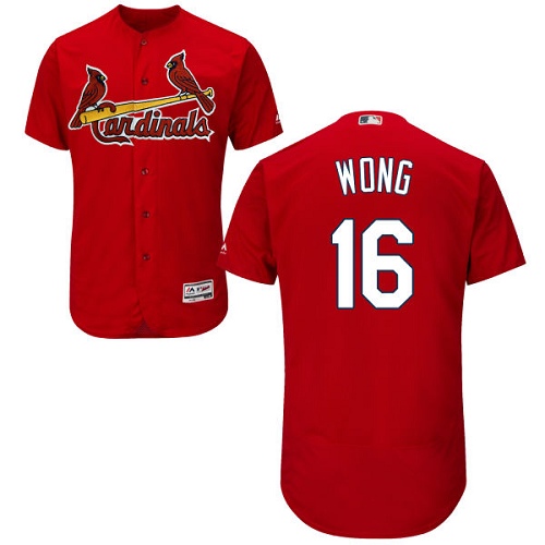 Authentic Men's Kolten Wong Red Alternate Jersey - #16 Baseball St. Louis Cardinals Flex Base