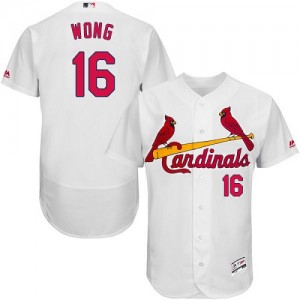 Authentic Men's Kolten Wong White Home Jersey - #16 Baseball St. Louis Cardinals Flex Base