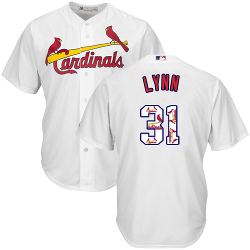 Men's St. Louis Cardinals #31 Lance Lynn Authentic White Team Logo Fashion Cool Base Baseball Jersey