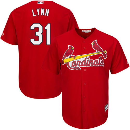 Men's St. Louis Cardinals #31 Lance Lynn Replica Red Alternate Cool Base Baseball Jersey