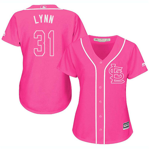 Women's St. Louis Cardinals #31 Lance Lynn Authentic Pink Fashion Cool Base Baseball Jersey