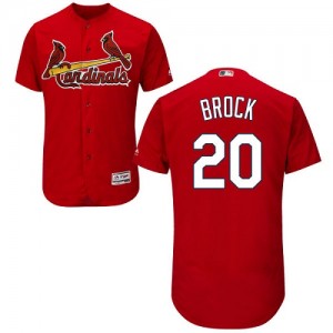 Authentic Men's Lou Brock Red Alternate Jersey - #20 Baseball St. Louis Cardinals Flex Base
